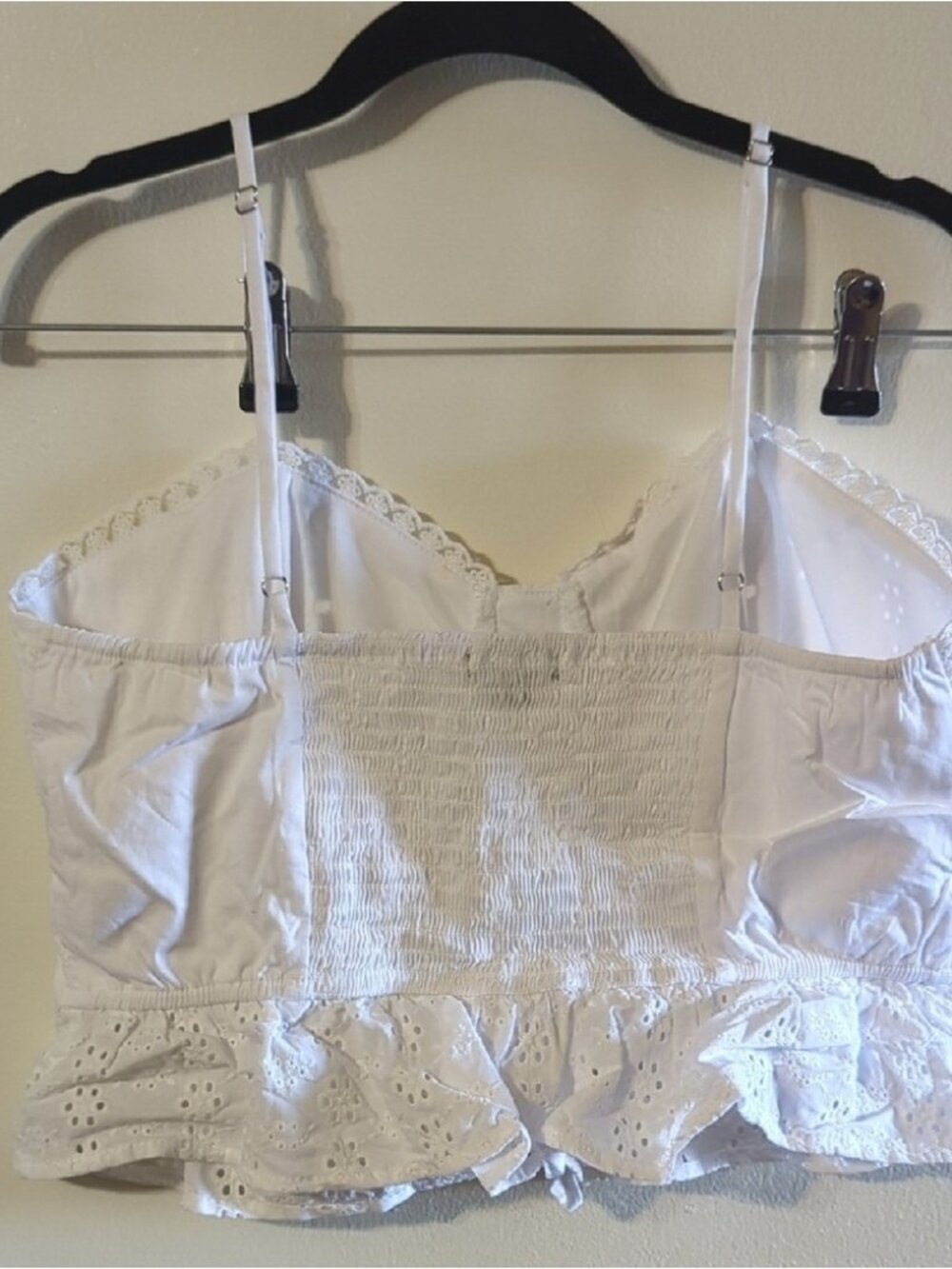 White Lace-Up Crop Top - Picture 2 of 2